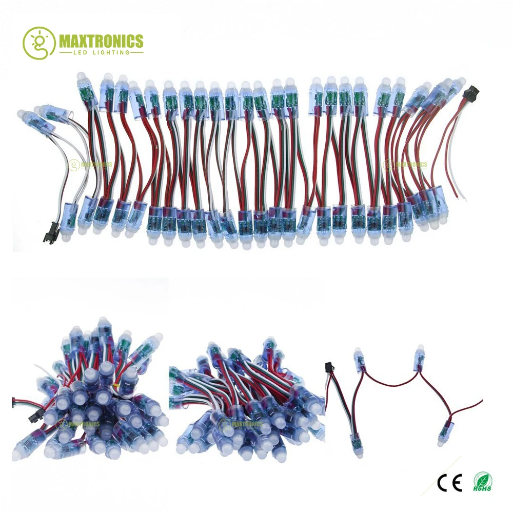 500 szt. 12mm WS2811 IC pełnokolorowa lampa moduł LED piksel wejście IP68 wodoodporna kolor RGB moduły LED cyfrowa do billboardu