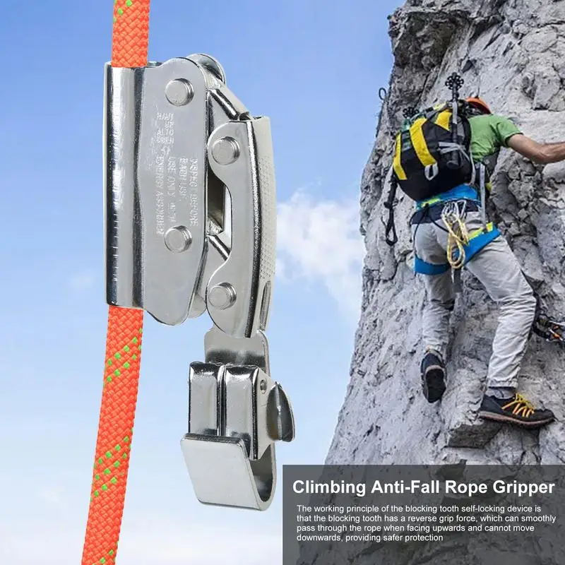 Steel Rope Gripper Climbing Ascender Device Self-Locking Rope Grab Sturdy Climbing Anti Fall Rope Gripper for Heavy Industry