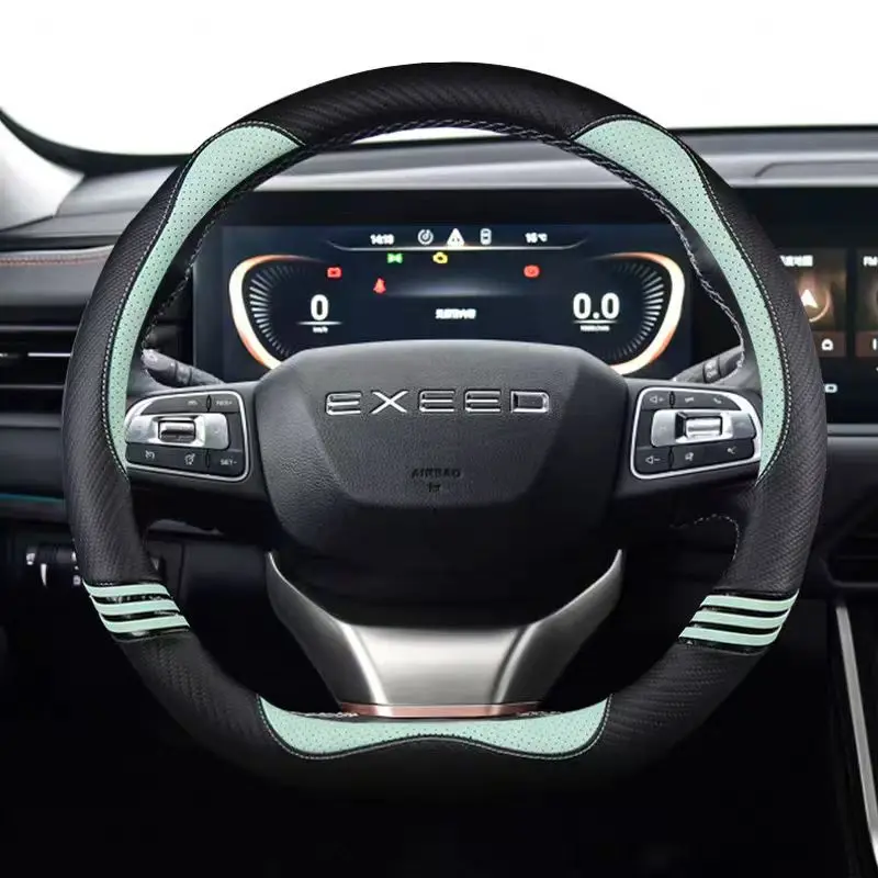 For Chery Exeed VX 2021 2022 LX 2019-2022 TXL 2019-2022 Carbon Fiber +Leather D Shape Car Steering Wheel Cover Auto Accessories 2
