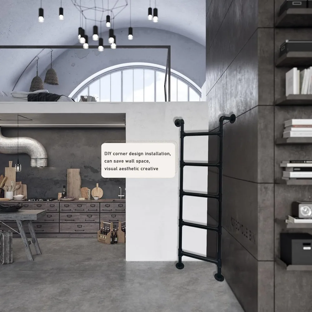 سلم معدني سكني لنافذة الطابق السفلي، مثبت على الحائط أو الأرض، مناسب للمركبات الترفيهية والعلية والأسرة بطابقين