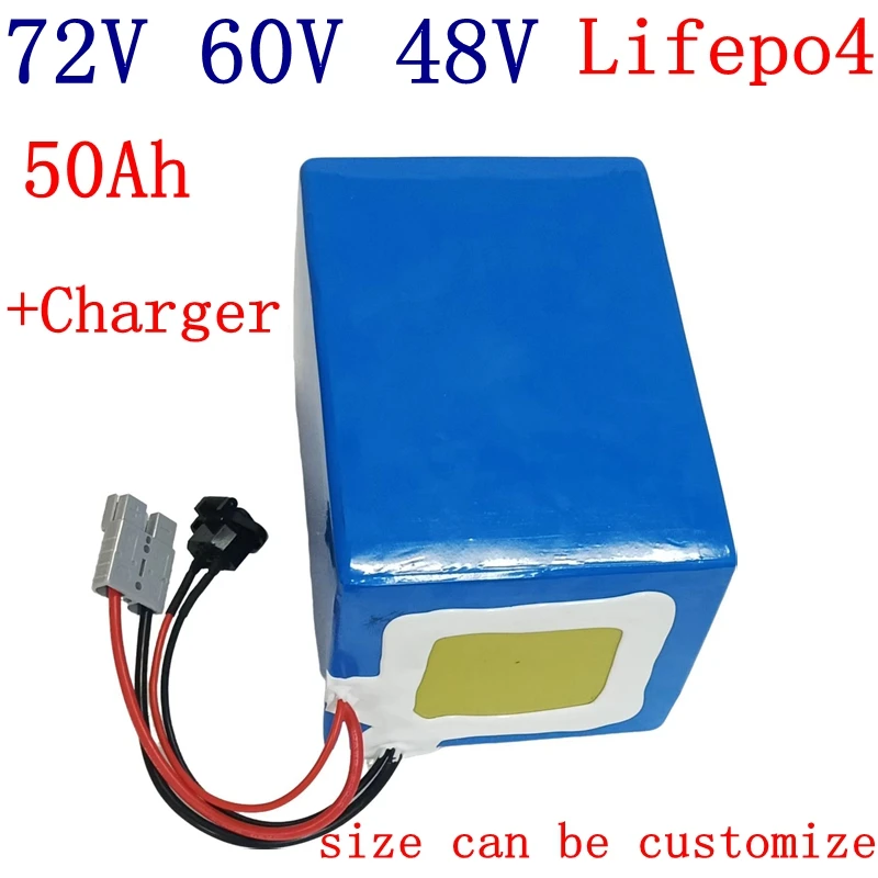 

Lifepo4 аккумулятор 48 В 60 В 72 В 50 Ач для 3000 Вт 2000 Вт 1000 Вт скутер мотоцикл трехколесный велосипед картинг + зарядное устройство