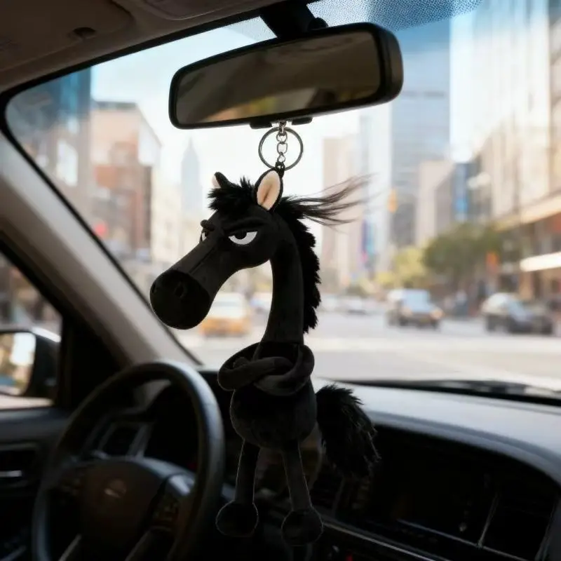 

Plush Arrogance Pony Keychain for Women Bag Pendant Decor Cute Plush Horse Car Keychain Party Gift Key Ring Keychain Accessories