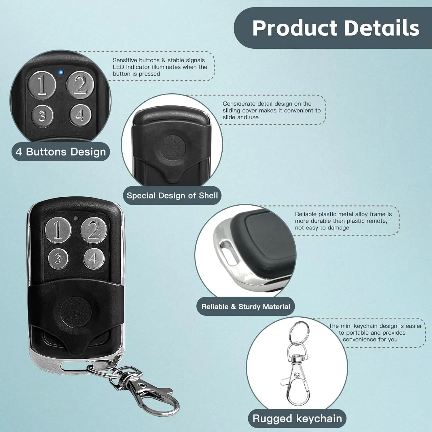 EZYOPENTECK Remote Control for Automatic Swing Sliding Gate Opener Wireless Remote