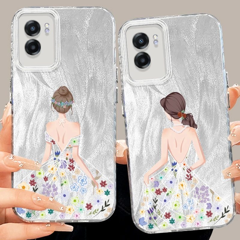 

Beautiful Floral Dress Print For OPPO A79 A78 A58 A38 A16 A60 A53 A92 A72 A52 A74 A55 A54 A94 5G Feather Yarn Soft Phone Case