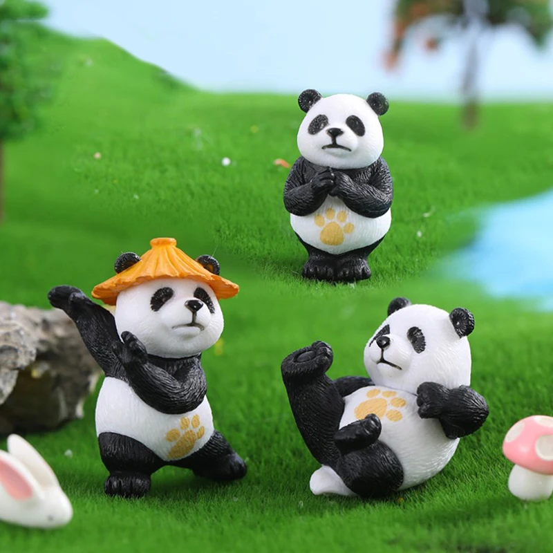 4Pcs/set Cartoon Kung Fu Panda Car Decoration Popular Toys Souvenir Fairy Garden Miniatures Action Figures Desktop Home Decor
