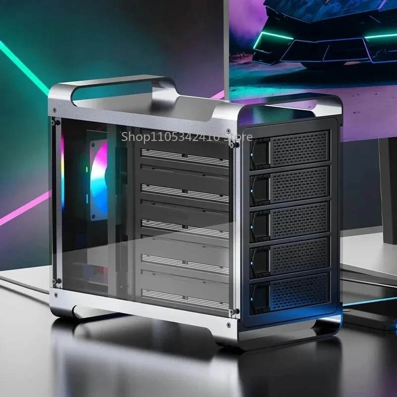 5 Bay RAID External Hard Drive Enclosure 150W 90TB Max USB 3.0 2.5