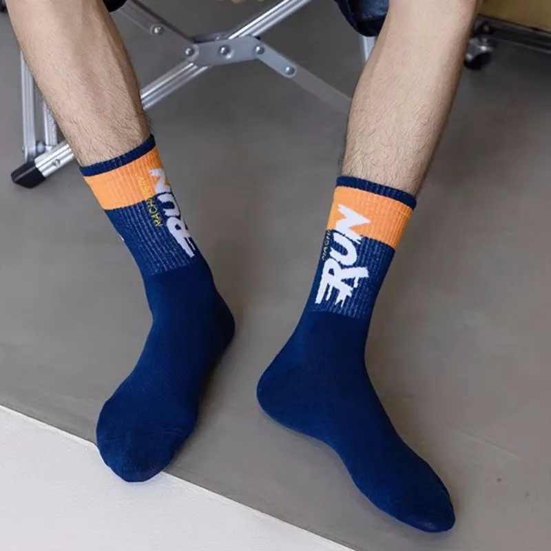 スポーツソックス 通気性 吸汗性 ランニング バスケットボールソックス 速乾性 アウトドアスポーツ トレンド ミッドカーフ サイクリングソックス