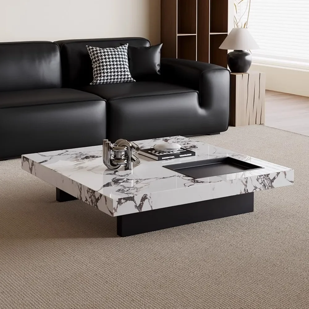 Square Mechanism Coffee Table Modern Corner Italian Luxury Tables Design Glam Mesa De Centro De Sala Entrance Furniture Hall