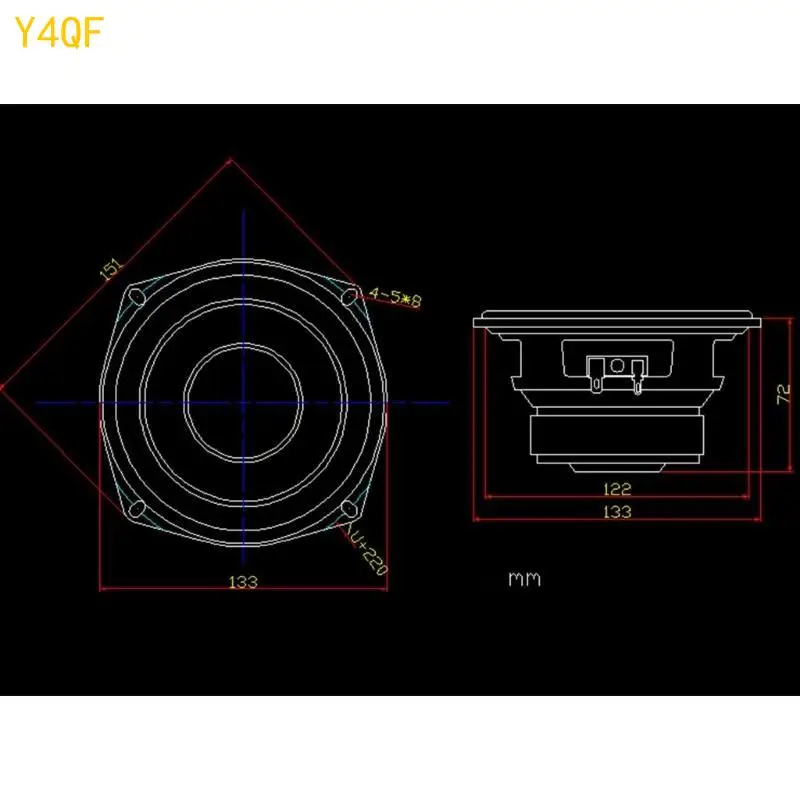 Y4QF อัพเกรด 5.25 "ลำโพงโคแอกเชียล 120W 4OHM 8OHM ความถี่เต็มสำหรับอุปกรณ์อิเล็กทรอนิกส์