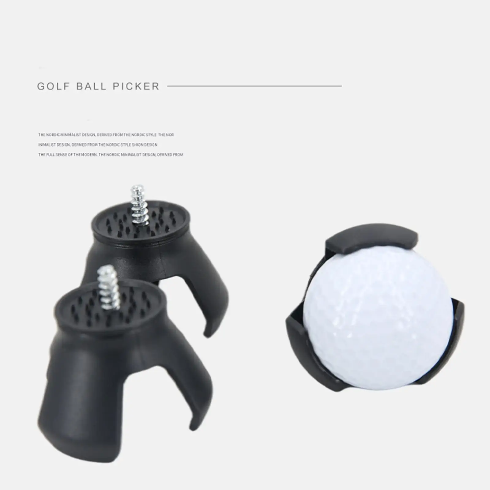 Portable Golfball 3 Prong Picker Putter Grip Attachment Quick Ball Retriever Training Aid for Golfers