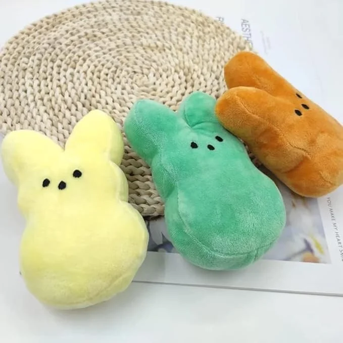 Peeps Conejo de peluche Peep Juguetes de Pascua, Rellenos de bolsas de regalos, Premios de carnaval, Surtido de regalos de fiesta con filtro de huevos de Pascua para niños