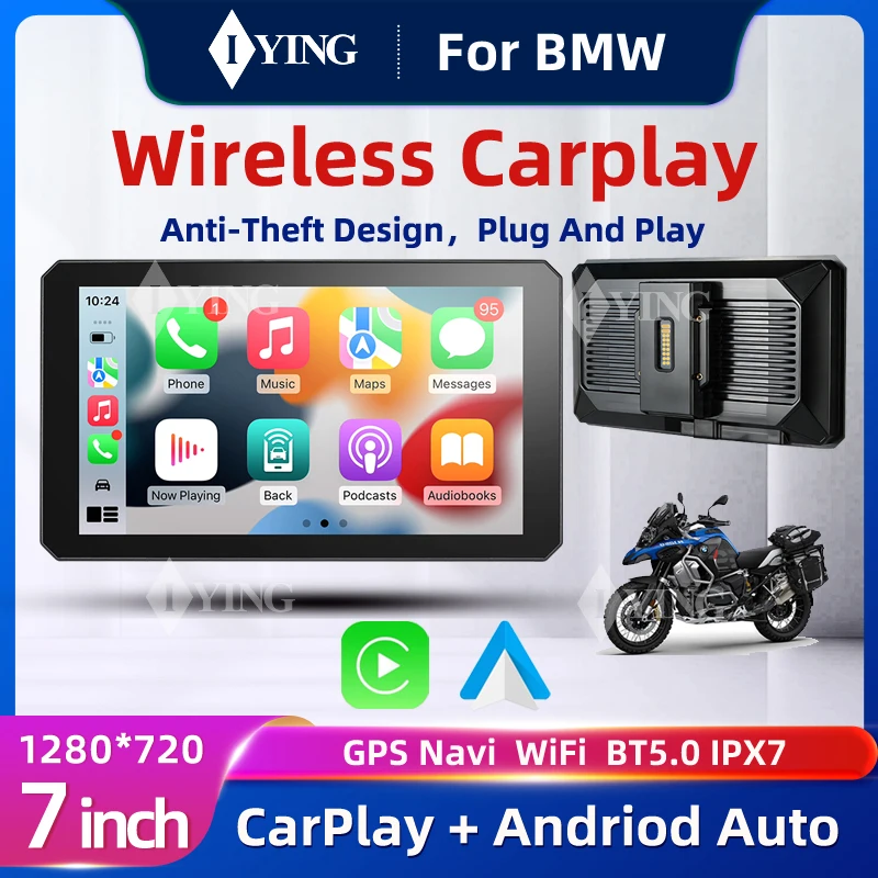 

IYING B7 Carplay for bmw motoradM1000 R1200GS R1250GS S1000XR R1300GS 7 Inch Portable Motorcycle Navigator CarPlay Android Auto