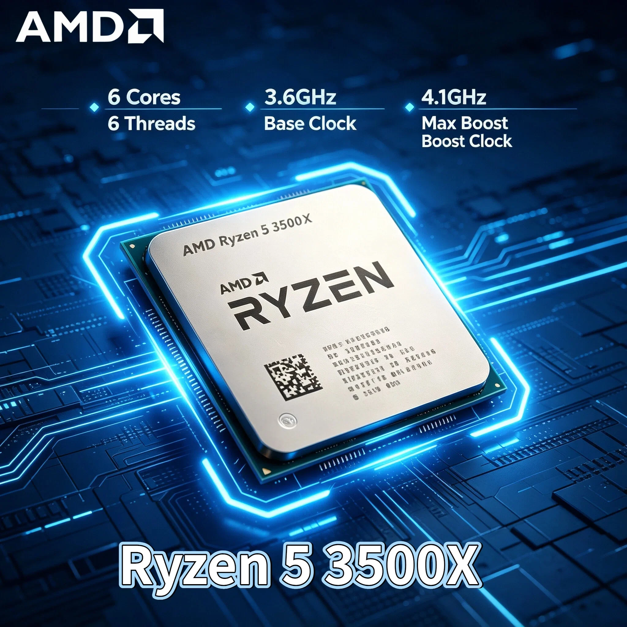 AMD Ryzen 5 3500X CPU 6 Core 6 Thread 3.6GHz 7nm 65W L3 32MB