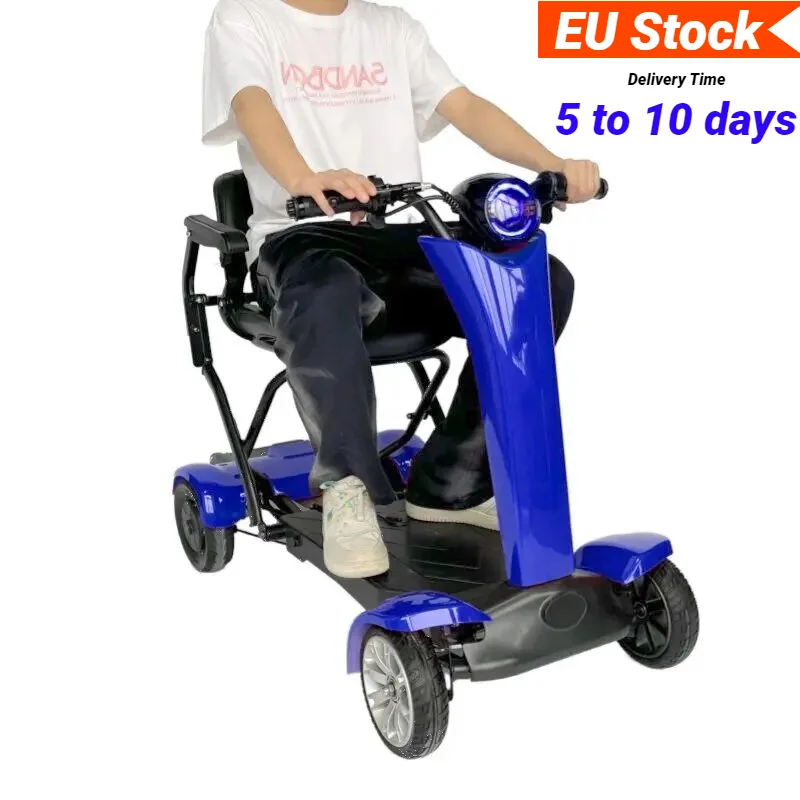 EU Intelligent Remote Control Dual Motor Electric Scooter 500W 36V Mini 8 Inch Foldable 4 Wheel Mobility Scooters for Seniors