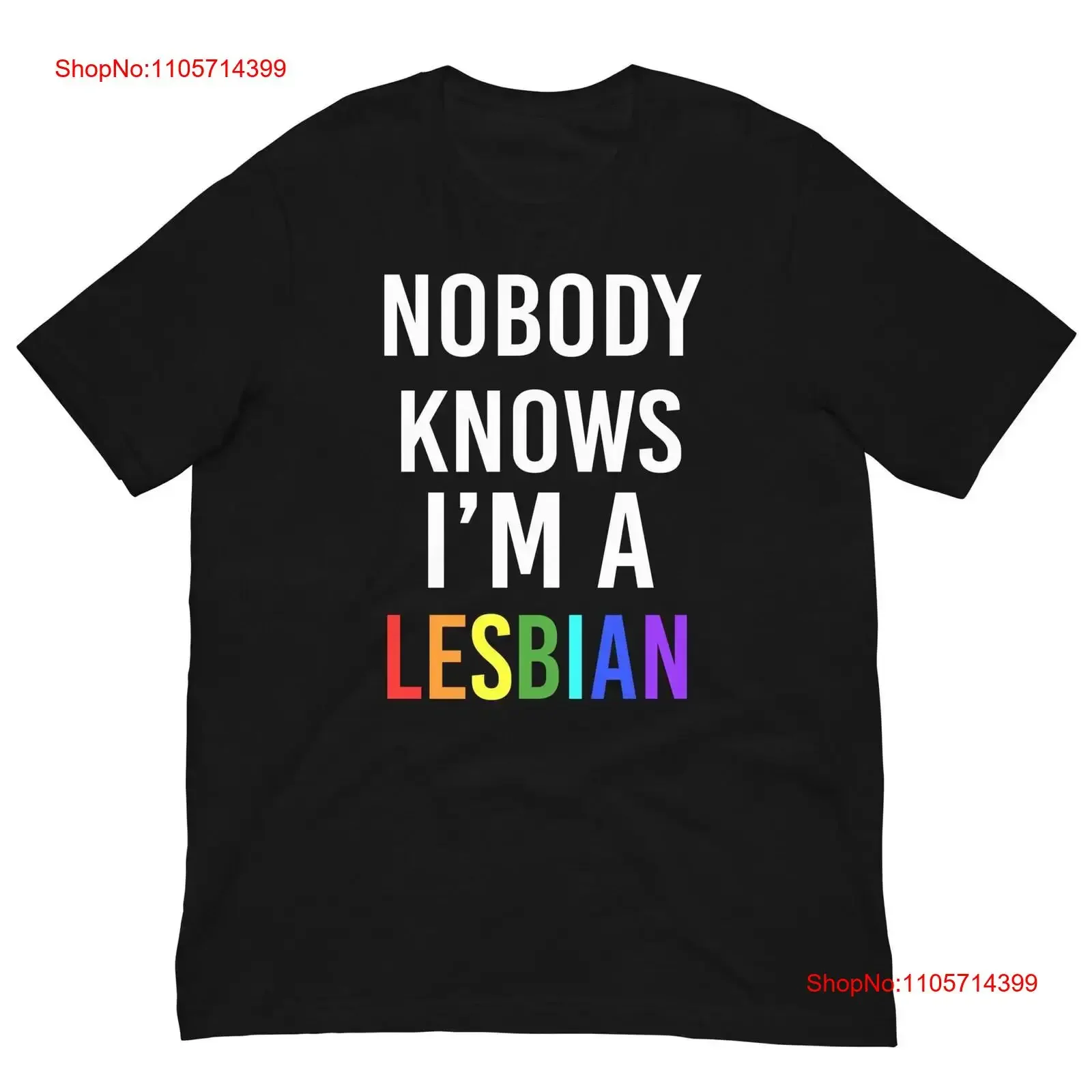 Nobody Knows I Am A Lesbian Funny T Shirt LGBTQ Pride Humorous Quirky Unique for Women vintage Washed Soft Stretched graphic