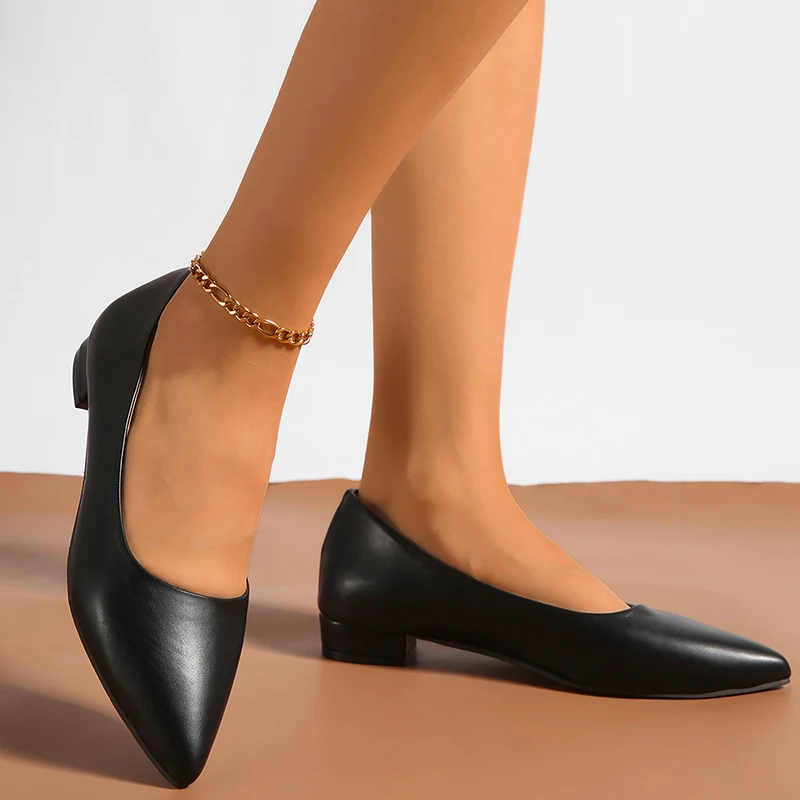 Pointed Toe Women Heeled Shoes Designer Shallow Casual Shoes Autumn Fashion Cozy Woman Pumps 2025 Trend Brand Mujer Zapatillas