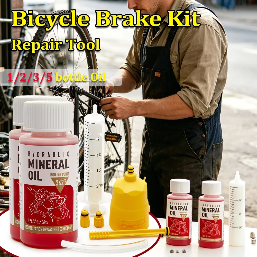 Bicycle Brake Mineral Oil 60ML Bike Hydraulic Disc Brake Oil Bleed Kit For Mountain Shimano Bike Series Brake Repair Tools view 2