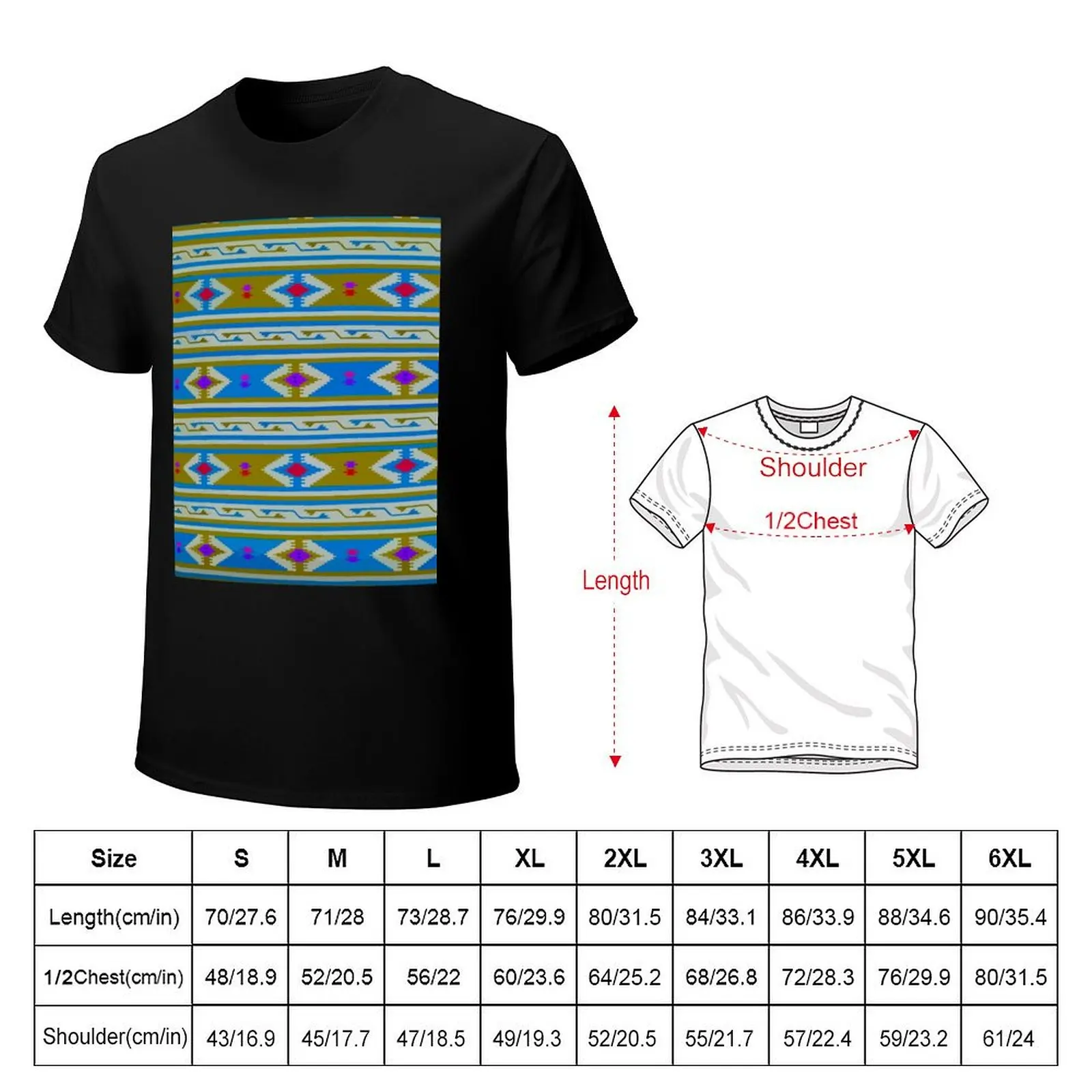 Blue olive chevron textile boho chic decor bold decor T-Shirt Basic Comfort Fit T-Shirt for Men