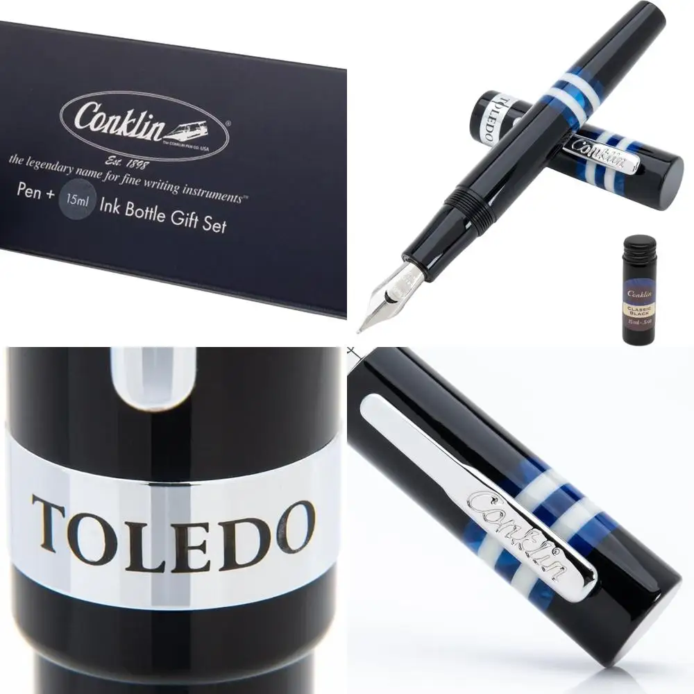 

Heritage Toledo Blue Resin Fountain Pen with 15ml Ink, Extra Fine Nib - Luxury Writing Instrument for Enthusiasts and Experts