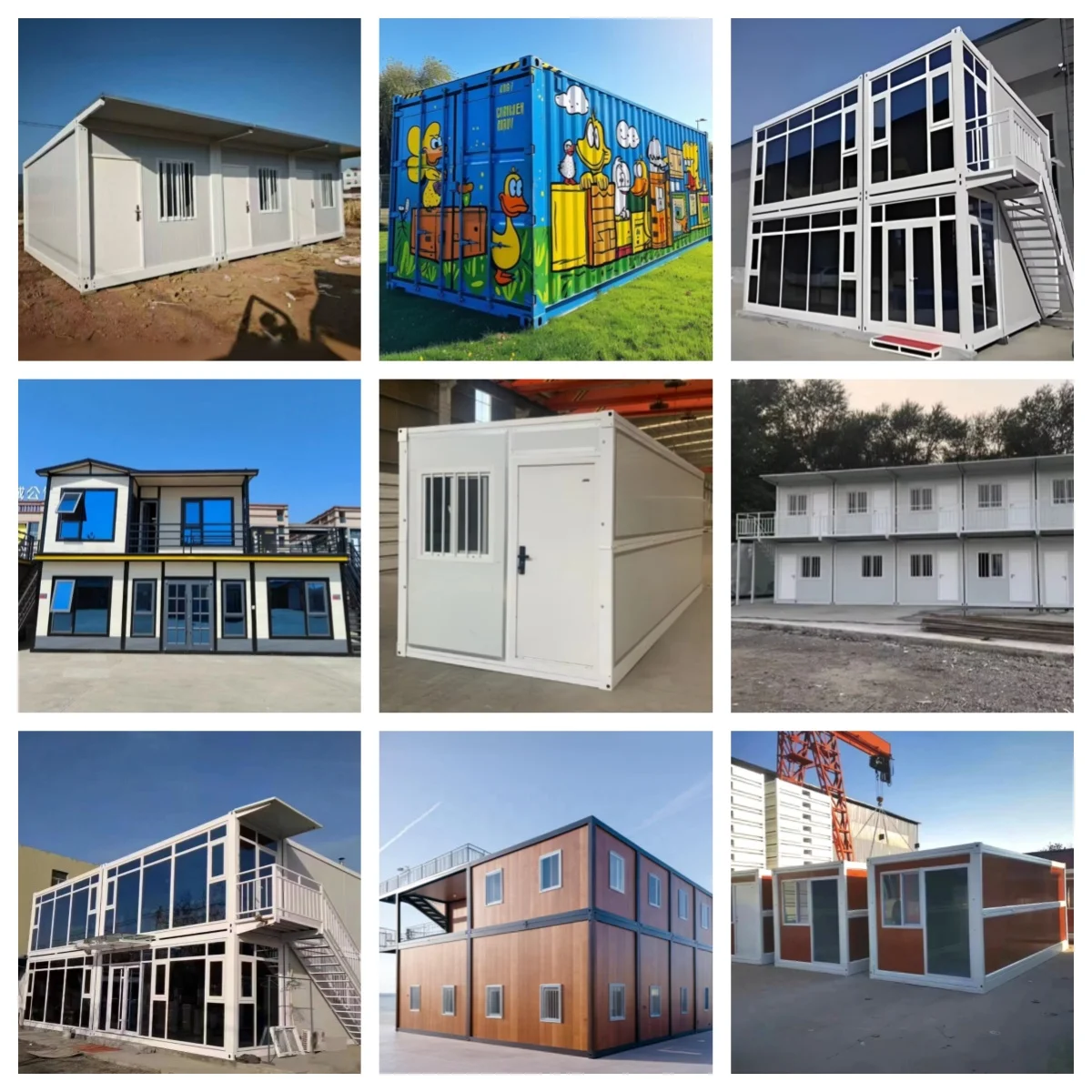 Colored Steel Quick-Assemble Container - Temporary Mobile Living Unit Tiny House Cabin Moblie Home