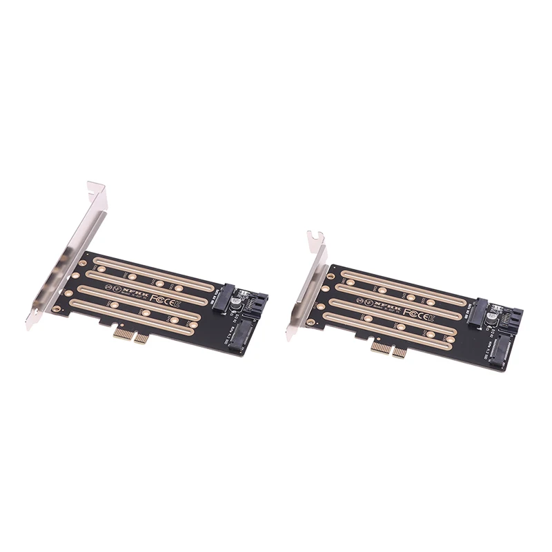 1pcs NVMe M.2 SSD To PCIe 3.0 4.0 x4, SATA M.2 SSD To SATA dual-purpose Adapter With Bracket