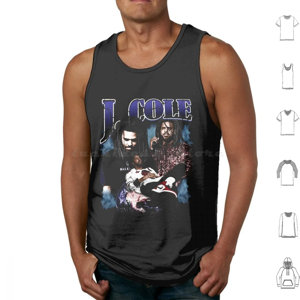 J. Cole Tank Tops Print Cotton J Cole King Cole King Cole Love Yourz Kod Kill Our Demons Rapper Inspirational