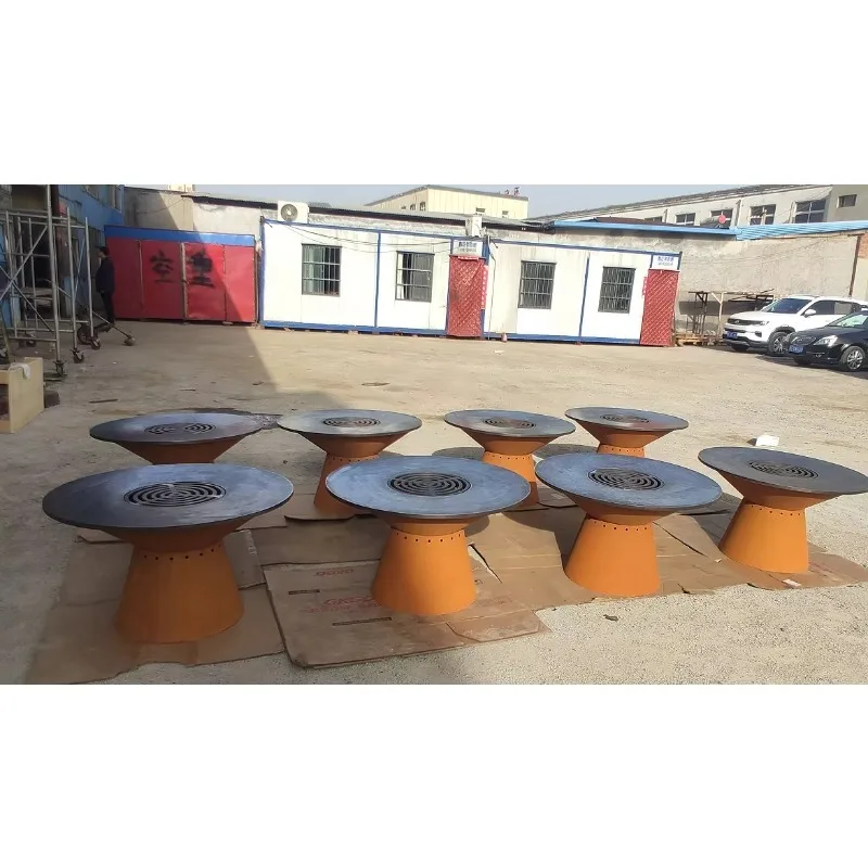 Airo Europe Design Outdoor Customized Kitchens Fire Pit Barbeque Corten Steel Charcoal BBQ Grill for Cooking
