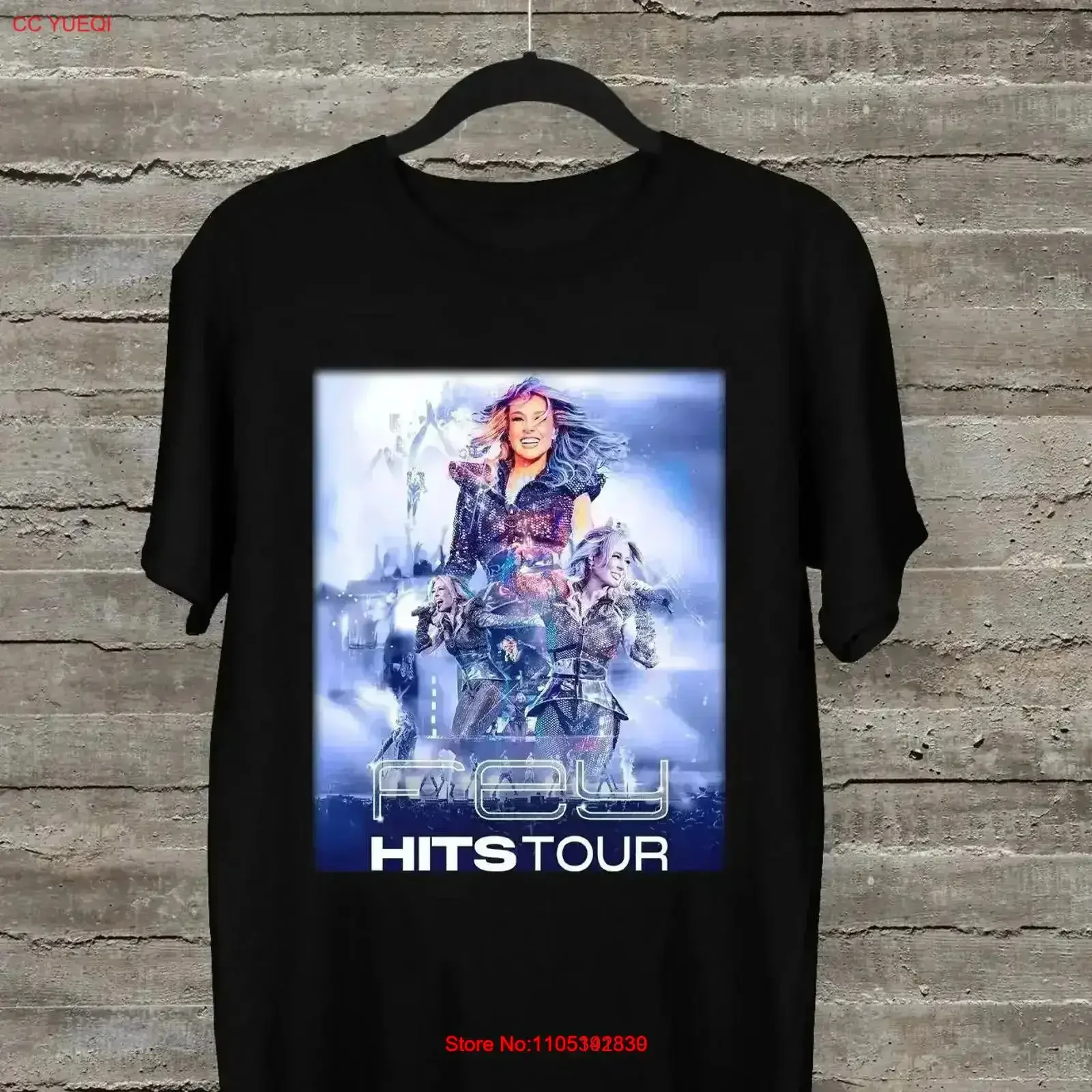 NUEVA Camiseta de Algodón Negra FEY HITS TOUR, Todas las Tallas, OB320, Estilo Vintage, Lavada, Cómoda, Elegante, Casual, Versátil, para Hombre
