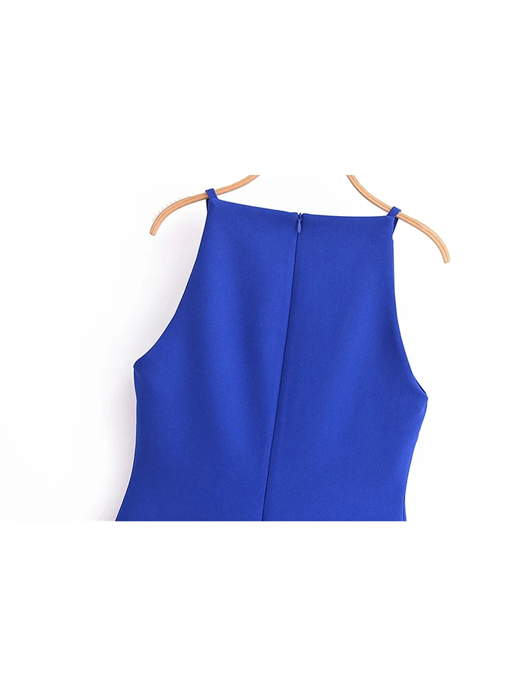 Sleeveless short dress for girls, casual dress, sleeveless, high waist, with zipper, solid color, for summer