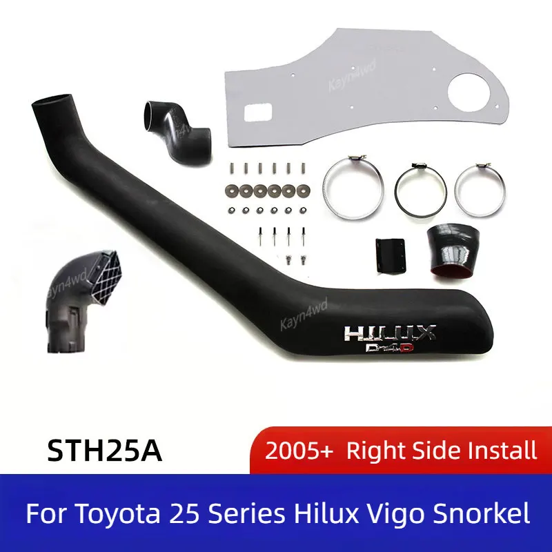 Pickup 4x4 Accessories Air Ram Intake Snorkel Kit For 2005-2015 TOYOTA Hilux 25 Series Vigo Wader Breath Hose Pipe Chrome Letter