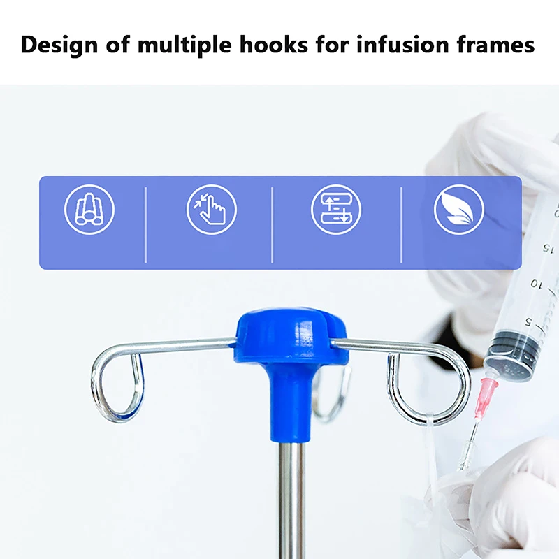 1Pc First Aid Floor Standing Infusion Stand Iv Bag Rack Vial Holder Accessories Hooks Hanging Pole Hanger