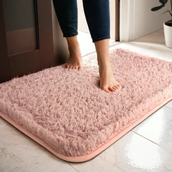 Shaggy Bathroom Rugs Plush Thick Bathroom Rug Extra Soft Bath Mat Non Slip Washable Carpet Microfiber Absorbent Bath Rug Shower