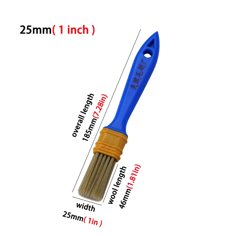 Blue Plastic Handle Plastic Wire Brush Water-Based Oil Brush Painting Tool Decoration Paint Latex Cleaning Barbecue Baking