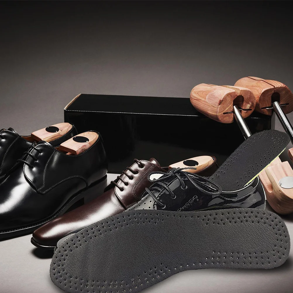 

2Pairs Anti Slip Insole Breathable Shockproof Men Shoe Insole Durable Cowhide Absorb Sweat Vibration Reduction