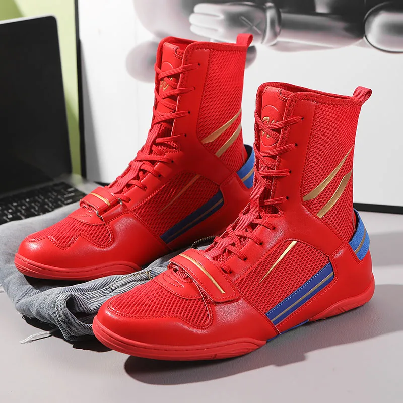 Professional Men Wrestling Boots Boy Big Size 38-47 Mens Boxer Boxing Sport Shoes Breathable Youth Squat Power Training Sneakers