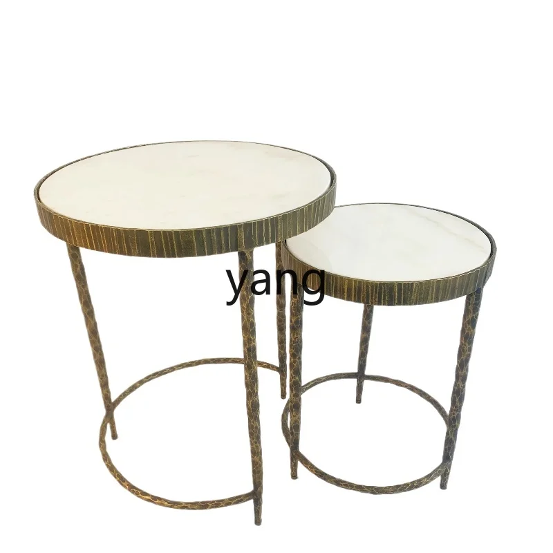 

LTT American light luxury retro copper coffee table living room bedroom cover a few corners and sides