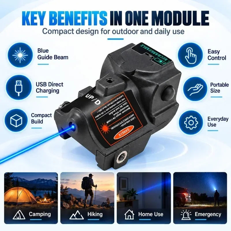 20mm Mount Slot Bottom Install Outdoor Lamp Mini Portable Lighting Fixture USB Direct Charging