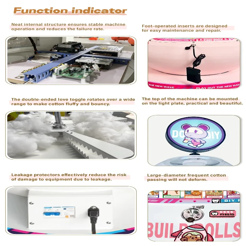 Teddy Bear Stuffing Machine,Cotton Dispenser Vending Machine Stuffed Animal Automatic Filler Plush Toy for Recreation Zone