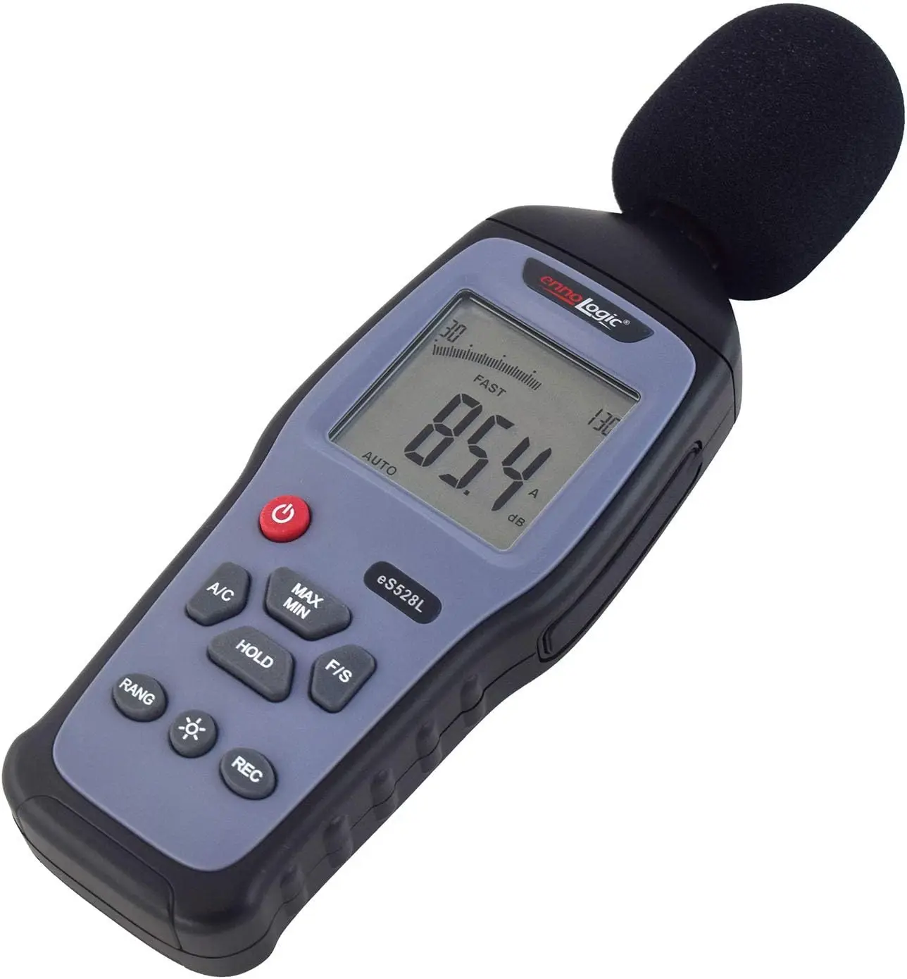 Meter and Recorder eS528L with Updated Software – Digital Sound Level Meter and Noise Logger – Max/Min/Hold, 30-130 dBA Range