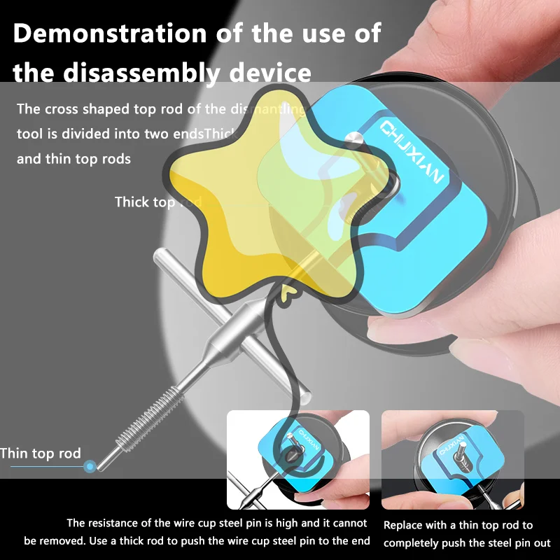 Kit de removedor de cojinetes de carrete, Kit de reparación de material de acero inoxidable, herramientas de mantenimiento de Baitcasting, Pin del dispositivo de desmontaje de carrete