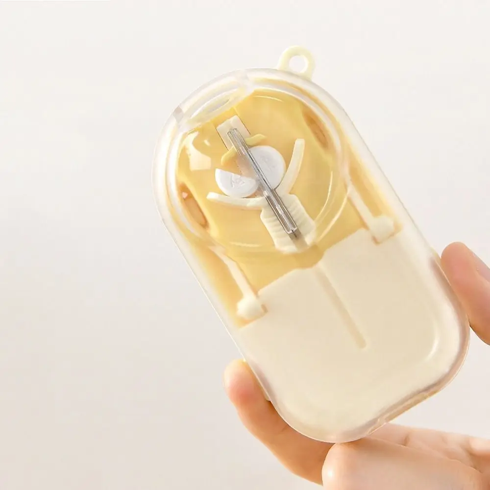 Portable Pill Cutter Storage Box Dustproof Precise Cutting Pill Divider Case Moisture-proof with Magnifying Glass