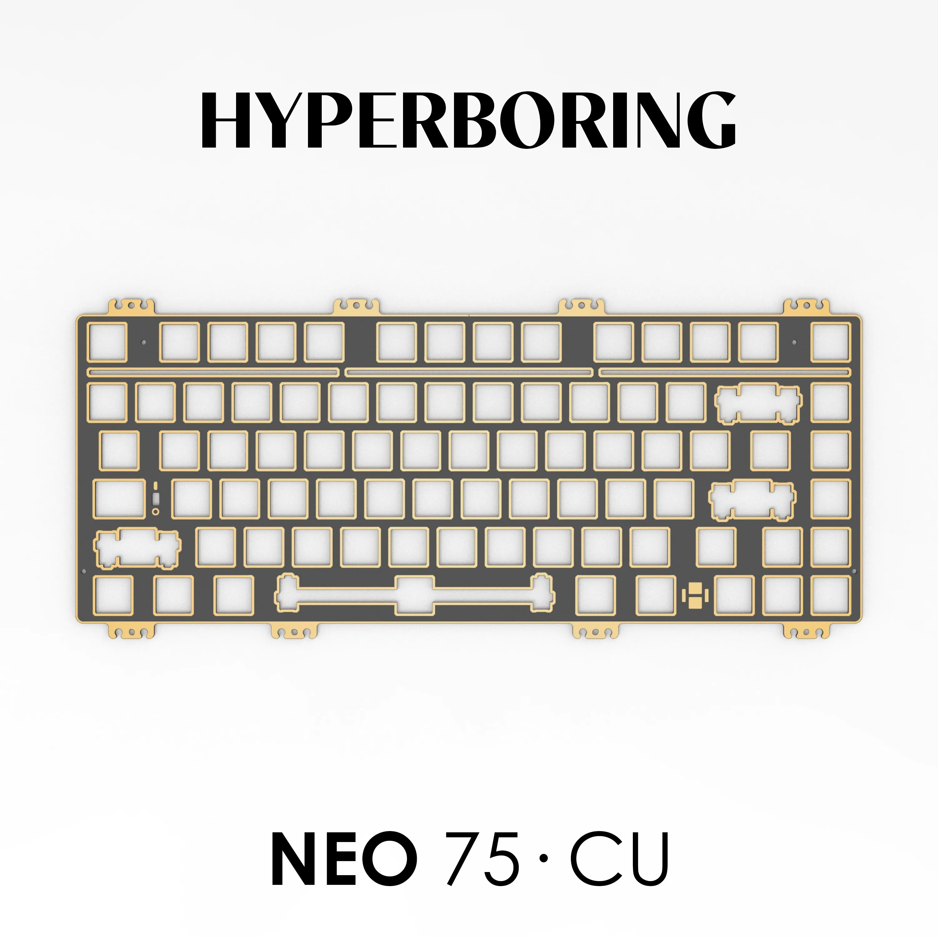 アルミニウムとカーボンファイバーのメカニカルキーボードキット,プレートの位置,カスタマイズされたアクセサリー,HyPERBORING-NEO75