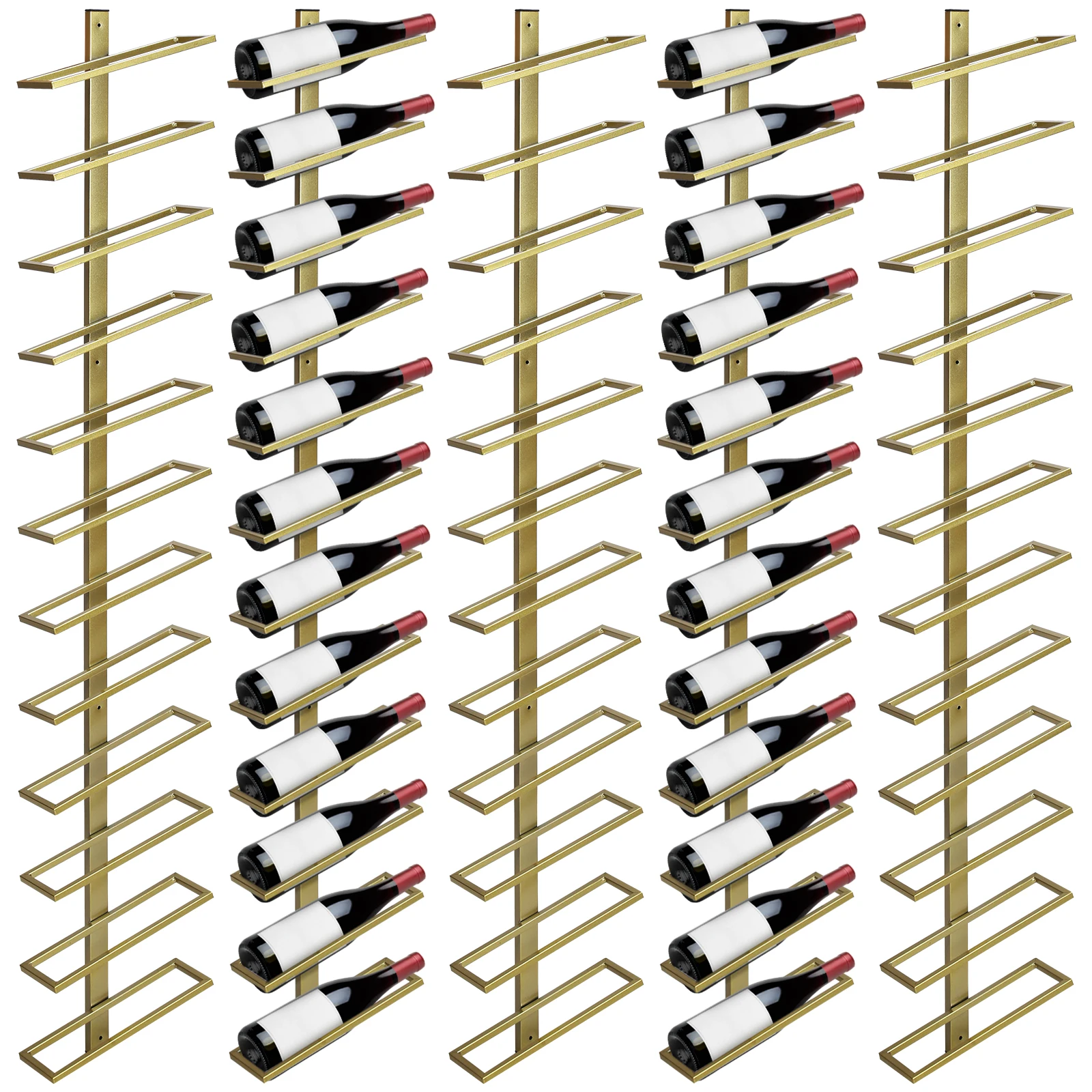 

Настенный металлический стеллаж для хранения на 60 бутылок вина, органайзер для хранения вина, держатель для бутылок вина для кухни, столовой