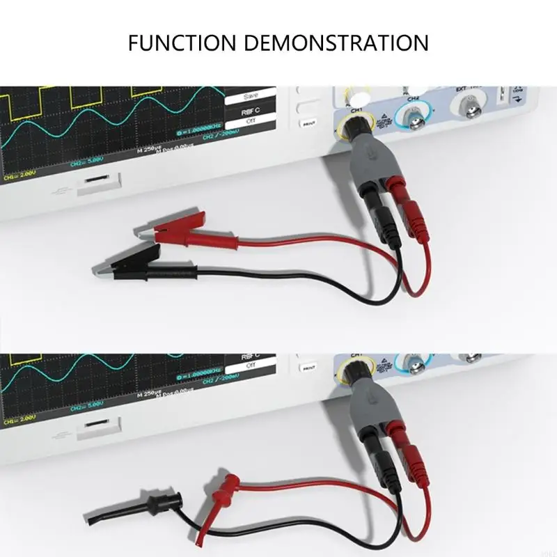 A0KE Professional Adapter BNC to Double Safety Banana Socket Adapter Quick Connection Converter for Lab Engineering Project