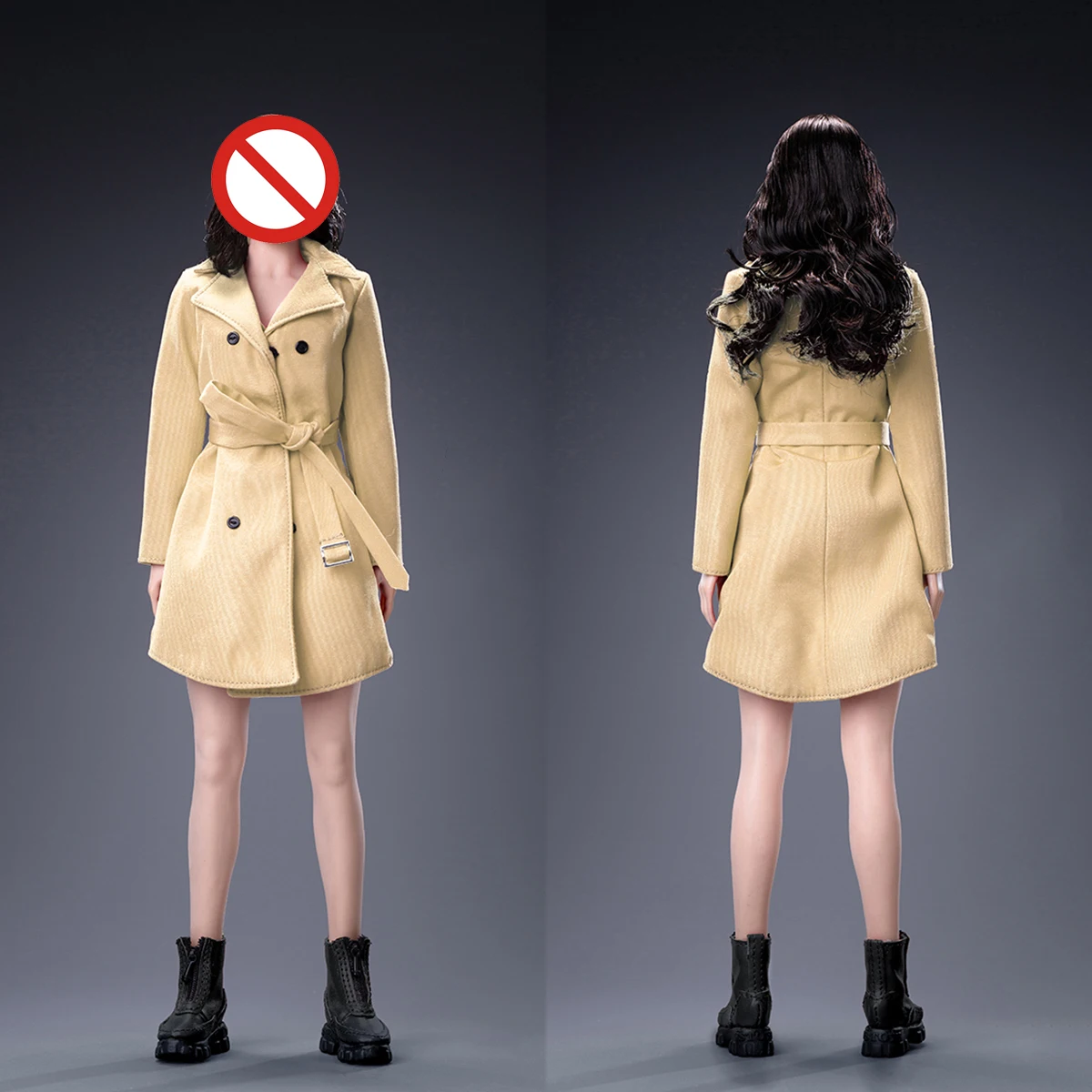 in Stock TOYS OU2102 1/6 Female Soldier Asian Beauty Trench Coat and Handmade Boot Model Accessories In Stock