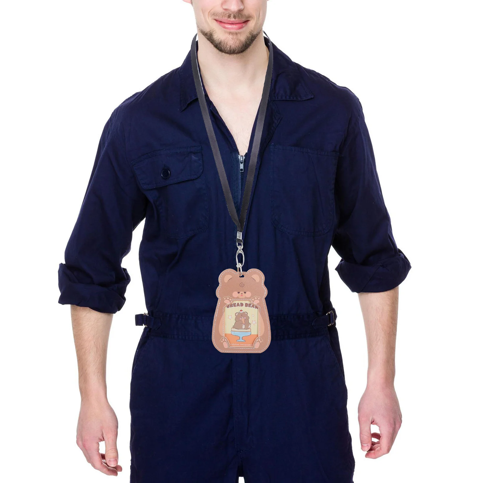 50 قطعة شارة الهوية السوداء الحبل شقة الرقبة حزام خطاف دوار كليب مكتب تحديد شارة حامل للرجال والنساء