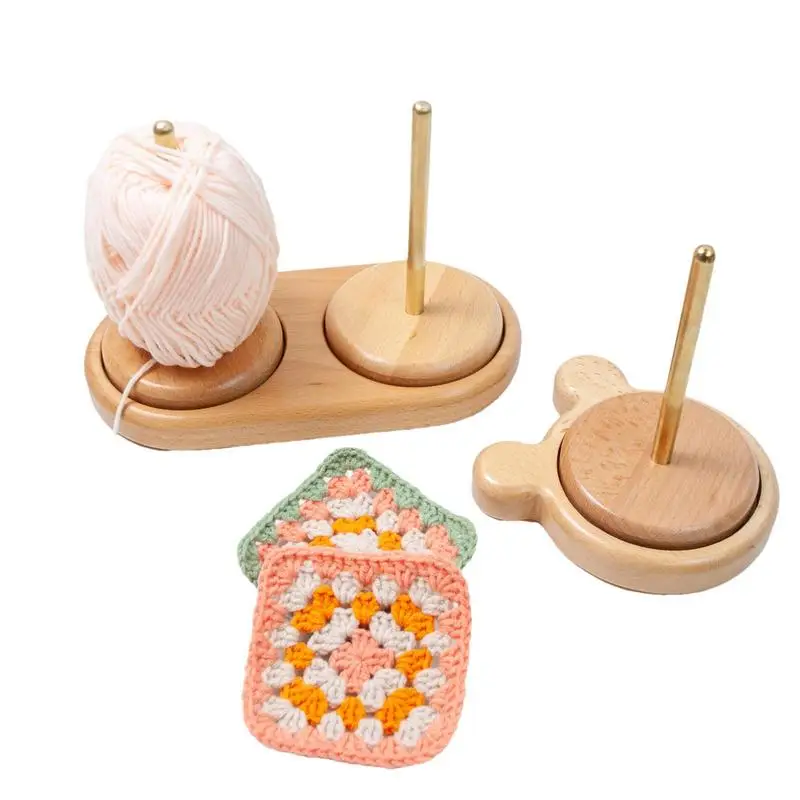 New Wooden Yarn Holder Knitting Tools Beginner Crochet Accessories Stand Sewing Thread Spool Wool Ball Winder Stand Tool