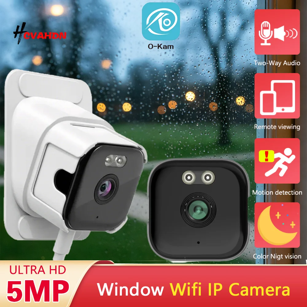 

5G WiFi Indoor Home Security Camera 5MP HD Window Video Surveillance Color Night Vision Motion Detection Wireless Security Cam