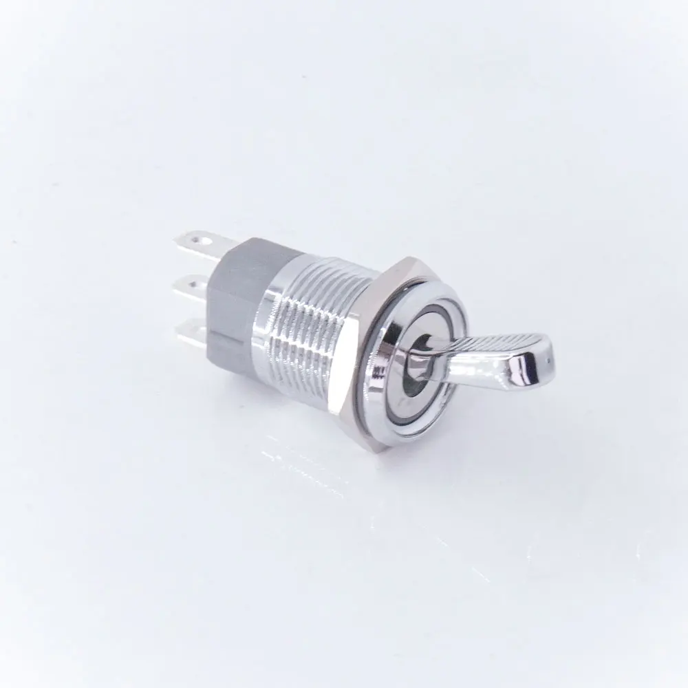 16mm metalowe przełącznik dwupozycyjny na wyłączenie 10A samozamykające zatrzask dioda LED dużej mocy lekki wodoodporny płaski okrągły 3v 6v 12v 24v 110v 220v ip65 — zdjęcie 7
