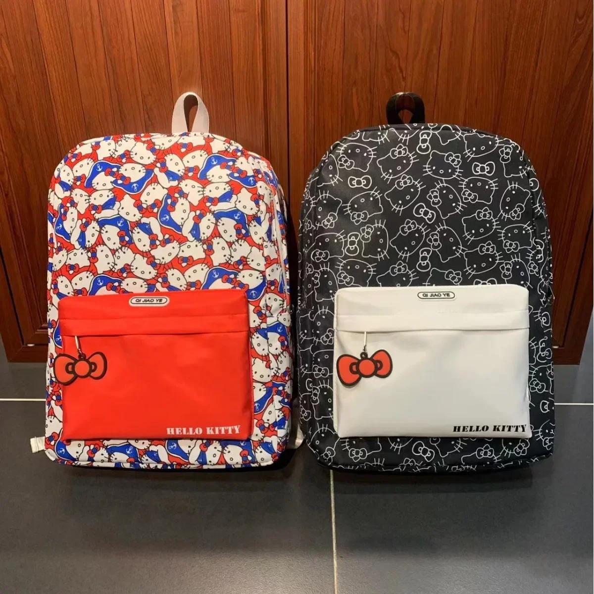 Hello Kitty schoolbag Hello Kitty backpack lightweight backpack women's Sanrio schoolbag women's cervical vertebra protection